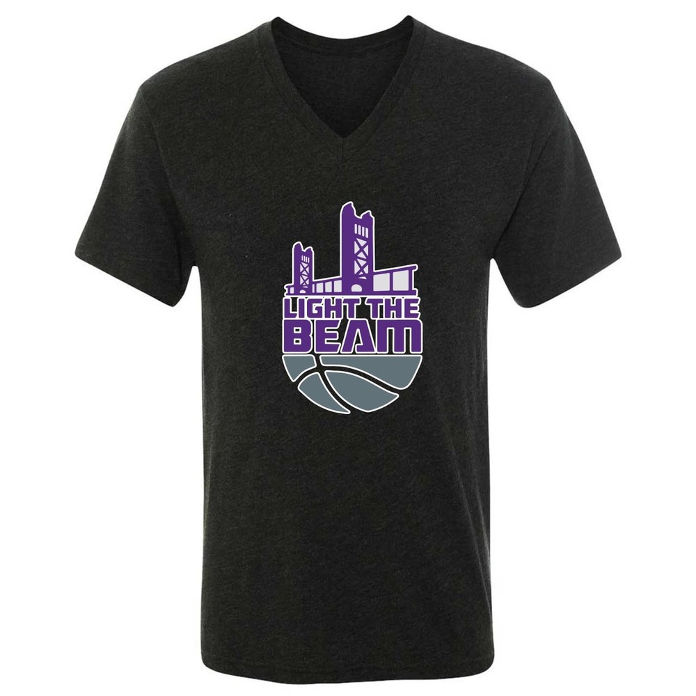 MENS V NECK Sacramento Kings Light The Beam Shirt T-Shirt